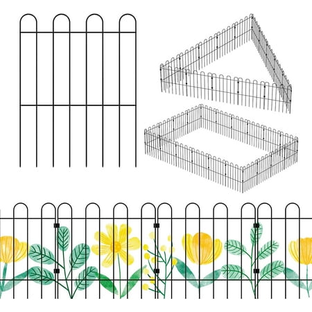 Decorative Garden Fence, 25-Pack No Dig Animal Barrier Border Fencing