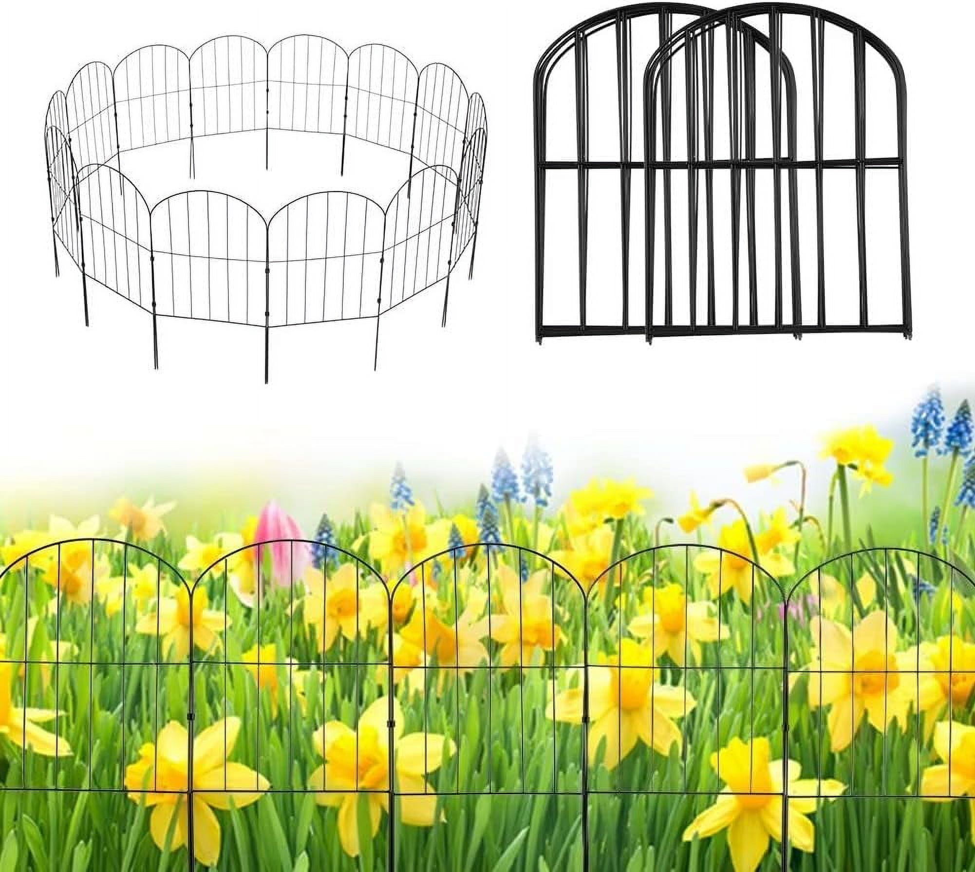 Decorative Garden Fence 28 Pack, Animal Barrier Fence, No Dig Fencing