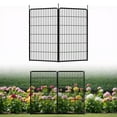 thumbnail image 1 of SunsGrove Decorative Garden Fence 45 in(H) x 4.5 ft(L) 2 Panels, Heavy Duty Metal Animal Barrier Fence, No Dig Fence for Dogs, Rabbit Fence for Garden, Black, 1 of 11