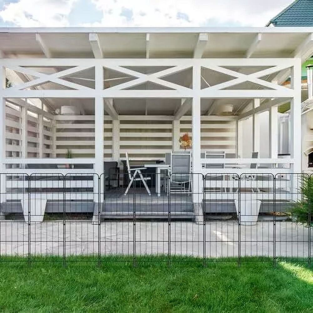 Oumilen Decorative Garden Fence Animal Barrier with Plastic Stakes, Outdoor 38 "H X 10.5FT Square