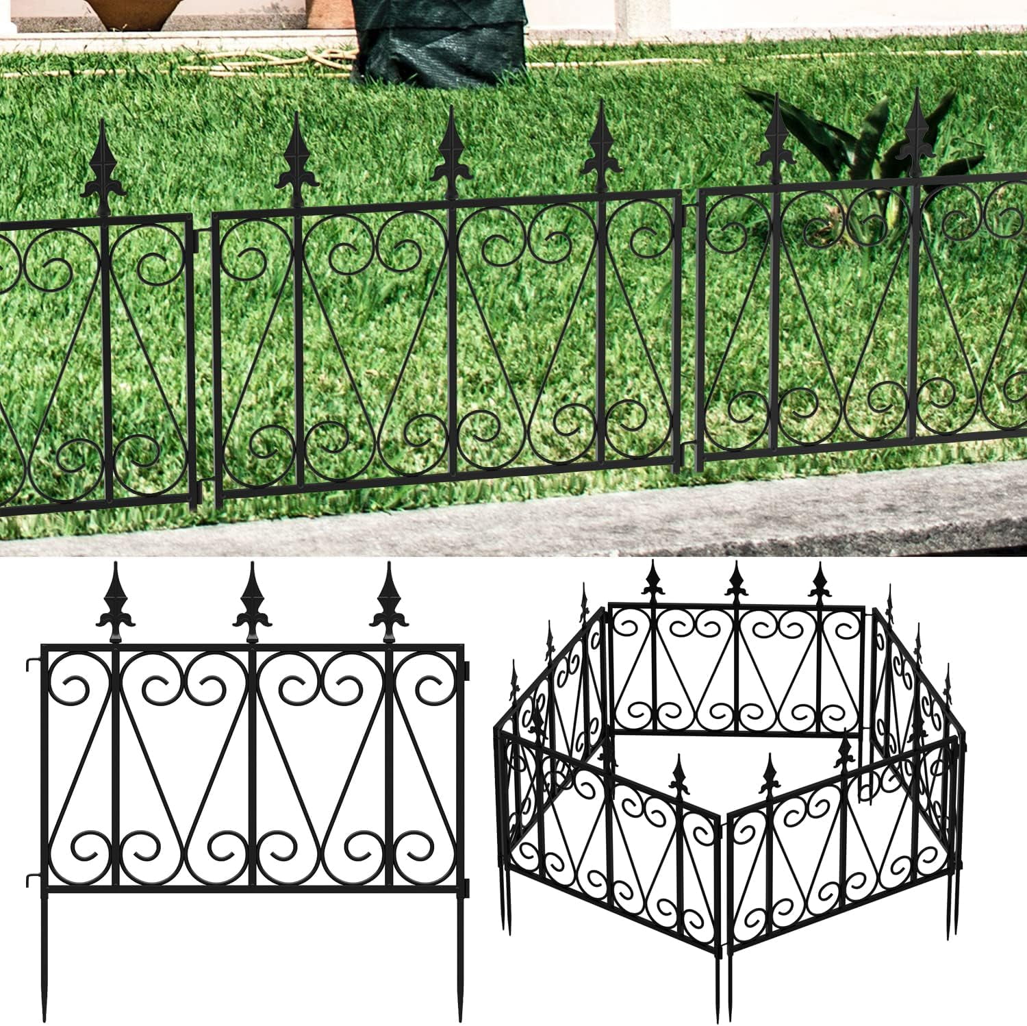 Decorative Garden Fence Border, Outdoor Metal Garden Wire Border Flower