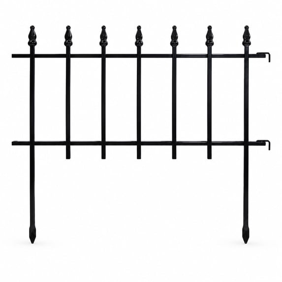 22 No Powder Decorative Garden Fence Border with Roman Finial Tops, 22