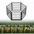 thumbnail image 1 of SunsGrove Decorative Garden Fence with Gate 24 in(H) x 14.8 ft(L) 8 Panels, Heavy Duty Metal Animal Barrier Fence for Yard, Flower Bed Fencing, Garden Border Fence, Easy Set Up, Black, 1 of 10