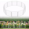 thumbnail image 1 of SunsGrove Decorative Garden Fence with Gate 24 in(H) x 22.2 ft(L) 12 Panels, Heavy Duty Metal Animal Barrier for Dog and Rabbit, Outdoor Fencing, Easy Set Up, White, 1 of 9