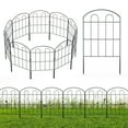 thumbnail image 1 of Decorative Garden Fence Outdoor 24in x 10ft Coated Metal RustProof Landscape Wrought Iron Wire Border Folding Patio Fences Flower Bed Fencing Animal Barrier Section Panels Decor Picket Edging, 1 of 7