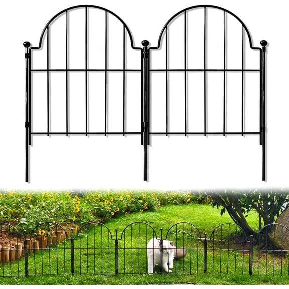 Decorative Garden Fence Stakes 3 Pack Without Fence Panels, Total 17in(H) No Dig Animal Barrier, Garden Border Edging Flower Outdoor Fences for Landscape Specialized Accessories