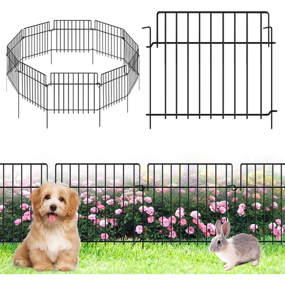 Decorative Garden Fence Total Gap Metal Wire Rustproof Small Animal Barrier Fence Easy Assembly Patio Yard Seedlings Protection Fencing Border