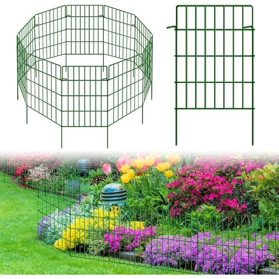 Decorative Garden Fence Total Gap Metal Wire Rustproof Small Animal Barrier Fence Easy Assembly Patio Yard Seedlings Protection Fencing Border