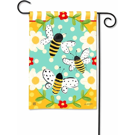 Decorative Garden Flag With Bees Design SolarSilk 12 x 18 Inch Outdoor Yard Flag Premium Fabric