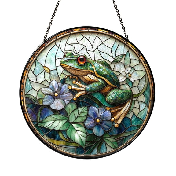 Decorative Garden Frog Glass Suncatcher for Window2401
