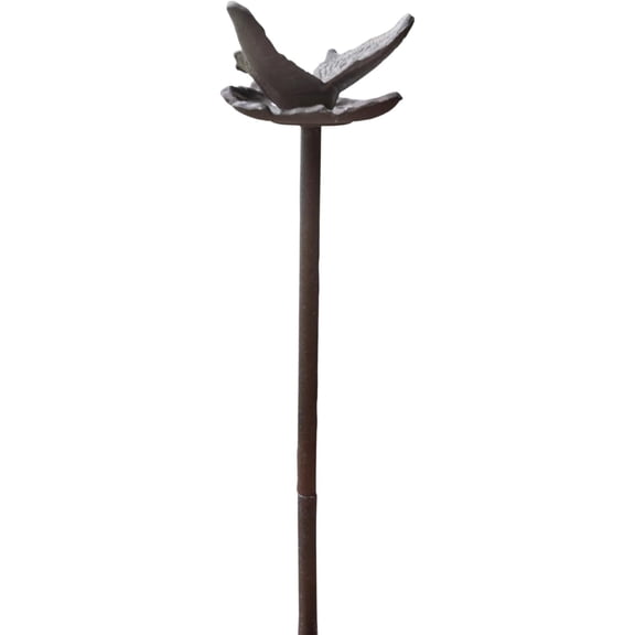 Decorative Garden Hose Guide Stake 19" Solid Aluminum Heavy Duty Hose Protector for Landscaping, Flower Beds & Yard Edging - Butterfly