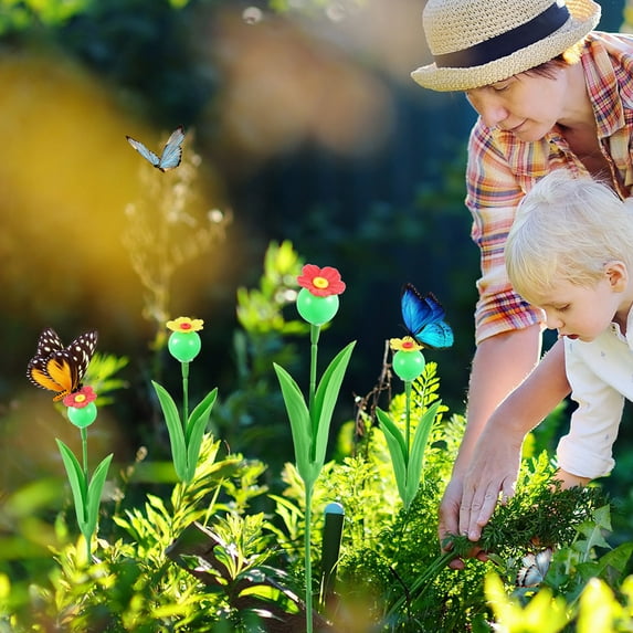 Decorative Garden Stake Feeder - Outdoor Flower Design Nectar Feeder for Attracting Butterflies and Hummingbirds, Easy Ground Stake Installation, Perfect Gift for Nature Enthusiasts