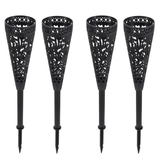 Decorative Garden Stakes, Metal Planters, Garden Stakes, Outdoor Planters, PlantersforOutdoor Plants, Black, Cones, Patio Garden, Yard, 4 Pc