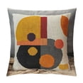 thumbnail image 1 of Decorative Geo Pillowcase, Boho Colored Throw Pillow Cover for Couch Sofa Bed Stylish Decor, Simple Cotton Textured Cushion Sham, Square 18 inches, 1PC(Yellow Orange), 1 of 5