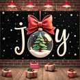 thumbnail image 1 of Decorative Glass Ball Christmas Ornament Holiday Decor Red Bow Winter Theme for Christmas Celebration Home Decoration Festive Season, 1 of 9