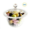 thumbnail image 1 of Decorative Glass Candy Dish with Lid, Crystal Cut Glass Candy Bowl for Sugar, Candies, Cookies, Chocolate, 1 of 7