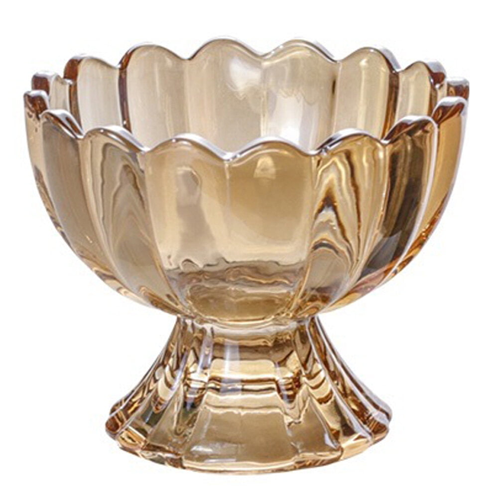 Decorative Glass Ice Cream Cup High Base Dessert Cup Exquisite Pudding