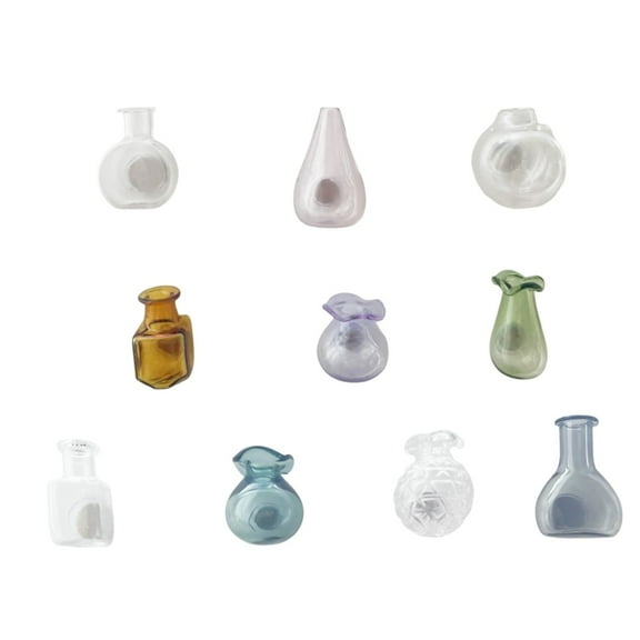 Decorative Glass Vase Fridge Mini Hanging Ornaments For Kitchen Living Room Unique Handmade Home Accessories 10PCS