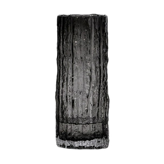 Decorative Glass Vase for Home and Courtyard with Elegant Frosted Finish - Black
