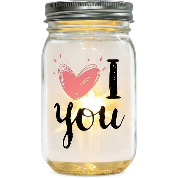 Decorative Glass Wishing Bottle with LED Light Lid for DIY Notes