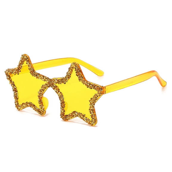 Decorative Glittering Star Eyeglasses Trendsetters for Vacation Dress Plastic Star Fashion Photo Props