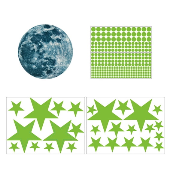 Decorative Glow In The Dark Luminous Stars & Moon Wall Stickers Decal Kid Room Decor, 437Pcs
