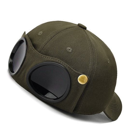 Decorative Goggle Accent Baseball Cap, Curved Brim Casual Headwear for Travel, Outdoor Activities, and Commuting