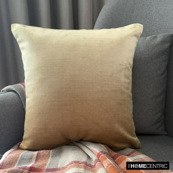 Decorative Gold 20"x20" (50x50 cm) Pillow Covers, Velvet Double Side, Top Zipper Leather Puller Throw Pillows For Sofa, Solid Color Pattern Modern Style - Velvet Gold Jules