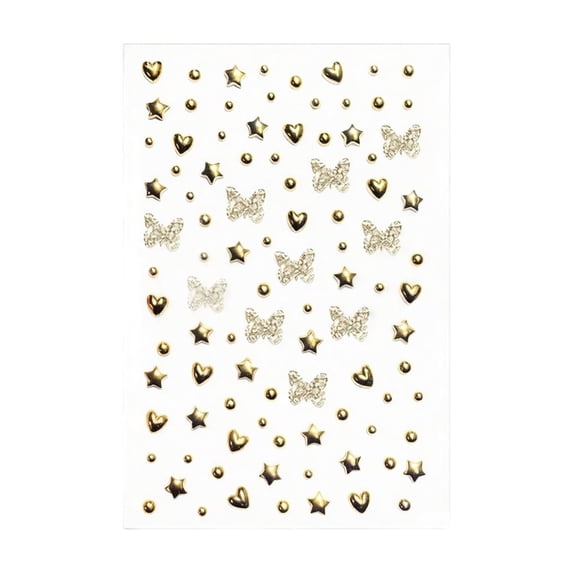 Decorative Gold Glitter Face Nail Gems Butterfly Self Adhesive Rhinestone for Party Daily Diy Nail Art Craft Projects and Teens