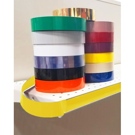 Decorative Gondola Shelving Vinyl Insert for Ticket Channel 130' x 1.25", 5 Pack, Yellow