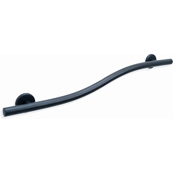 Decorative Grab Bar for Shower Bathtub - Stair Bed Toilet Home / Stand Assist & Safety Handrail / 304 Stainless Steel / Left / Matte Black / 36"