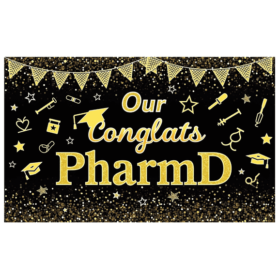 Decorative Graduation Banner Polyester Backdrop Creative Medical Theme Background for Celebration Ceremony Indoor Event