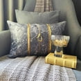 thumbnail image 1 of Decorative Grey 12"x20" (30x50 cm) Lumbar Pillow Cover, Suede Gemstone Faux Leather & Marble print Oblong Pillow, Abstract Pattern Modern Style - Solar Quartz Grey, 1 of 10