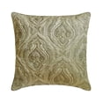 thumbnail image 1 of Decorative Grey 26"x26" (65x65 cm) Euro Size Shams, Jacquard Quilted Zari Embroidery Euro Shams For Sofa, Damask Pattern Modern Style - Venus, 1 of 3