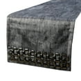 thumbnail image 1 of Decorative Grey Table Runner 6 - 8 Seater Table Runner (14 x 90 inch), Crystals & Foil Table Runner, Suede fabric Table Linen, Geometric Pattern Halloween Decorations - Crystal Susan, 1 of 10