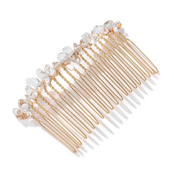 Dalrosia Decorative Hair Side Comb Women Hair Comb Raw Crystal Hair Accessories Jeweled Tiara Handmade