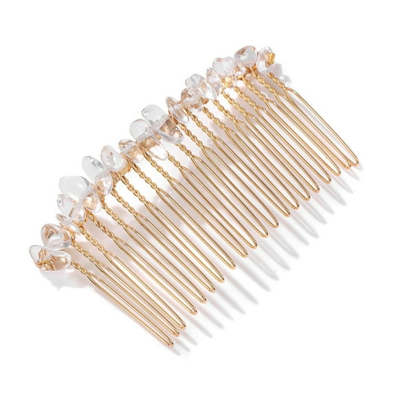 Dalrosia Decorative Hair Side Comb Women Hair Comb Raw Crystal Hair Accessories Jeweled Tiara Handmade