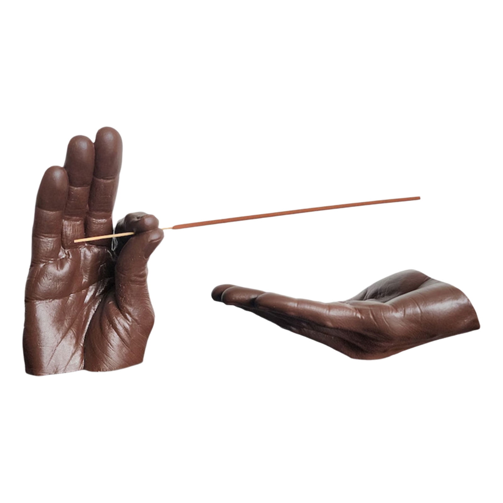 Decorative Hand Shape Incenses Burners with Ashes Catchers Handmade Resins Incenses Holder for Desktop Ornaments