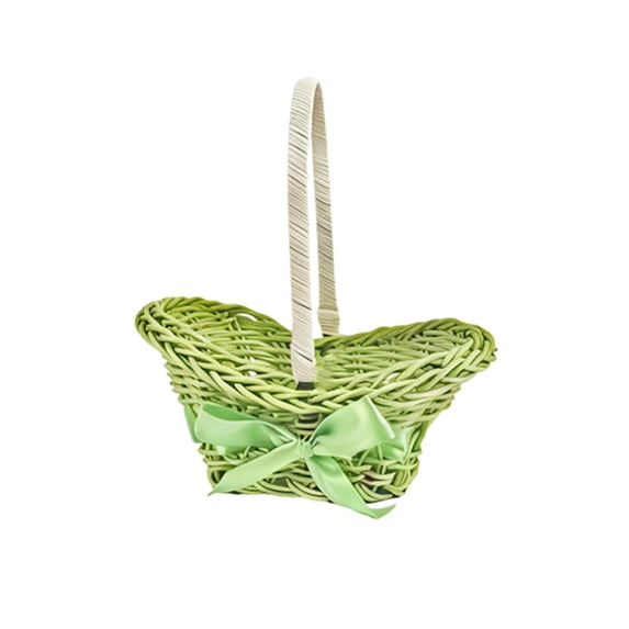 Decorative Hand-held Woven Basket with Handle - Multi-purpose Storage for Artificial Flowers, Small Items, Desktop Organization, Elegant Boat-Shaped Design, Lightweight and Durable