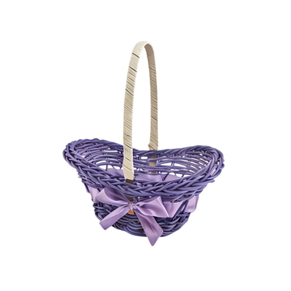 Decorative Hand-held Woven Basket with Handle - Multi-purpose Storage for Artificial Flowers, Small Items, Desktop Organization, Elegant Boat-Shaped Design, Lightweight and Durable