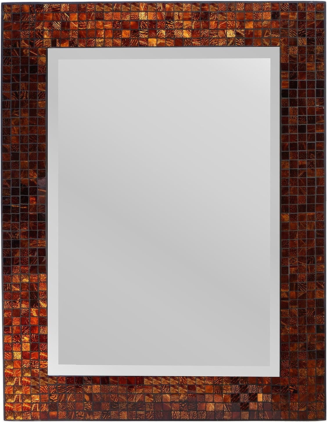 Classic Amber Mosaic 31" x 23.5" Engineered Wood Wall Mirror