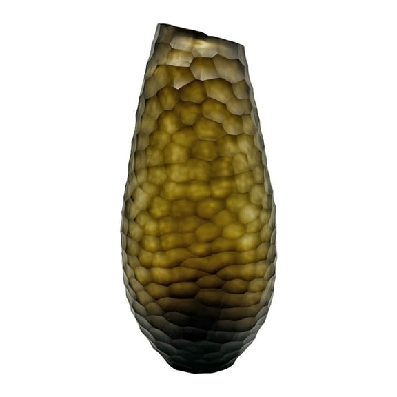 Decorative Handmade Glass Flower Vase in Brown, 16