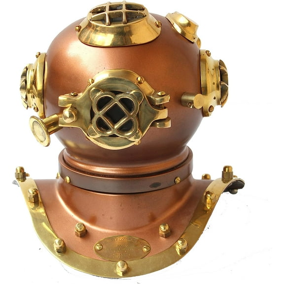 Decorative Handmade Marine Divers Diving Helmet Miniature US Navy Copper Finish Scuba Diving Divers Helmet Home & Table Decor Copper Antique