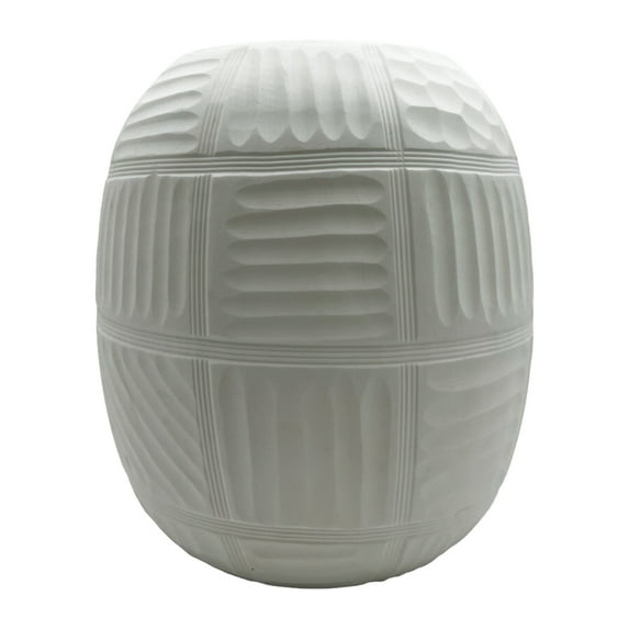 Decorative Handmade Round Modern Vase in White, 9.5