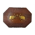 thumbnail image 1 of Decorative Handmade Wooden Box Jewelry Trinket Holder Organizer Keepsake Storage Box Elephant Brass Inlay, 1 of 10
