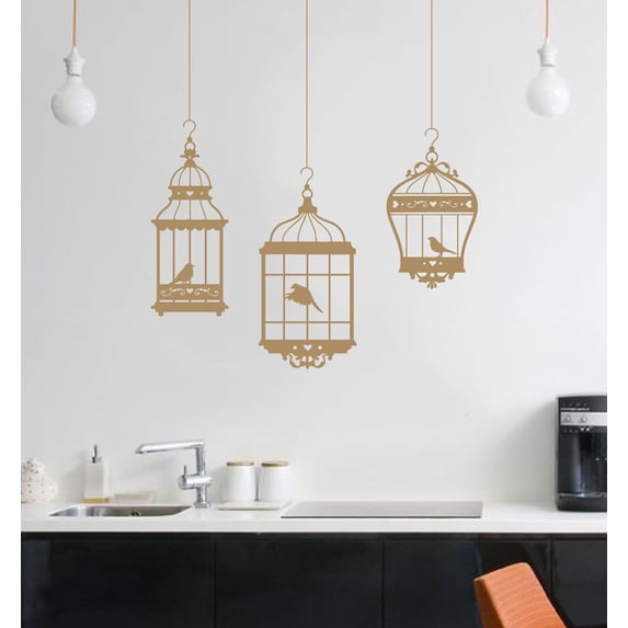 Decorative Hanging Birdcages Wall Decal Stickers