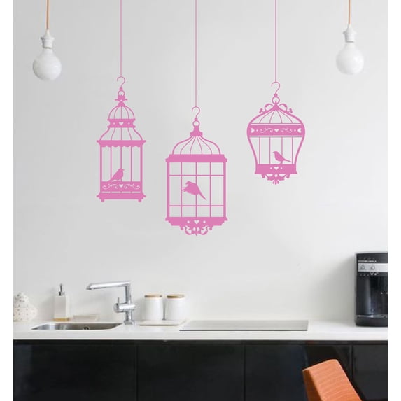 Decorative Hanging Birdcages Wall Decal Stickers
