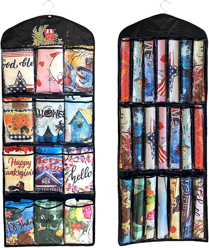 Decorative Hanging Flag Organizer for House Flags and Garden Flags