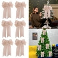 Decorative Hanging Ideas 6PCS Christmas Bows Large Christmas Bows Xmas