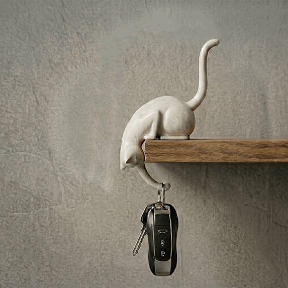 Decorative Hanging Rack, Cat Wall Hooks and Entryway Key Organizer, for Keys, Bags and Accessories